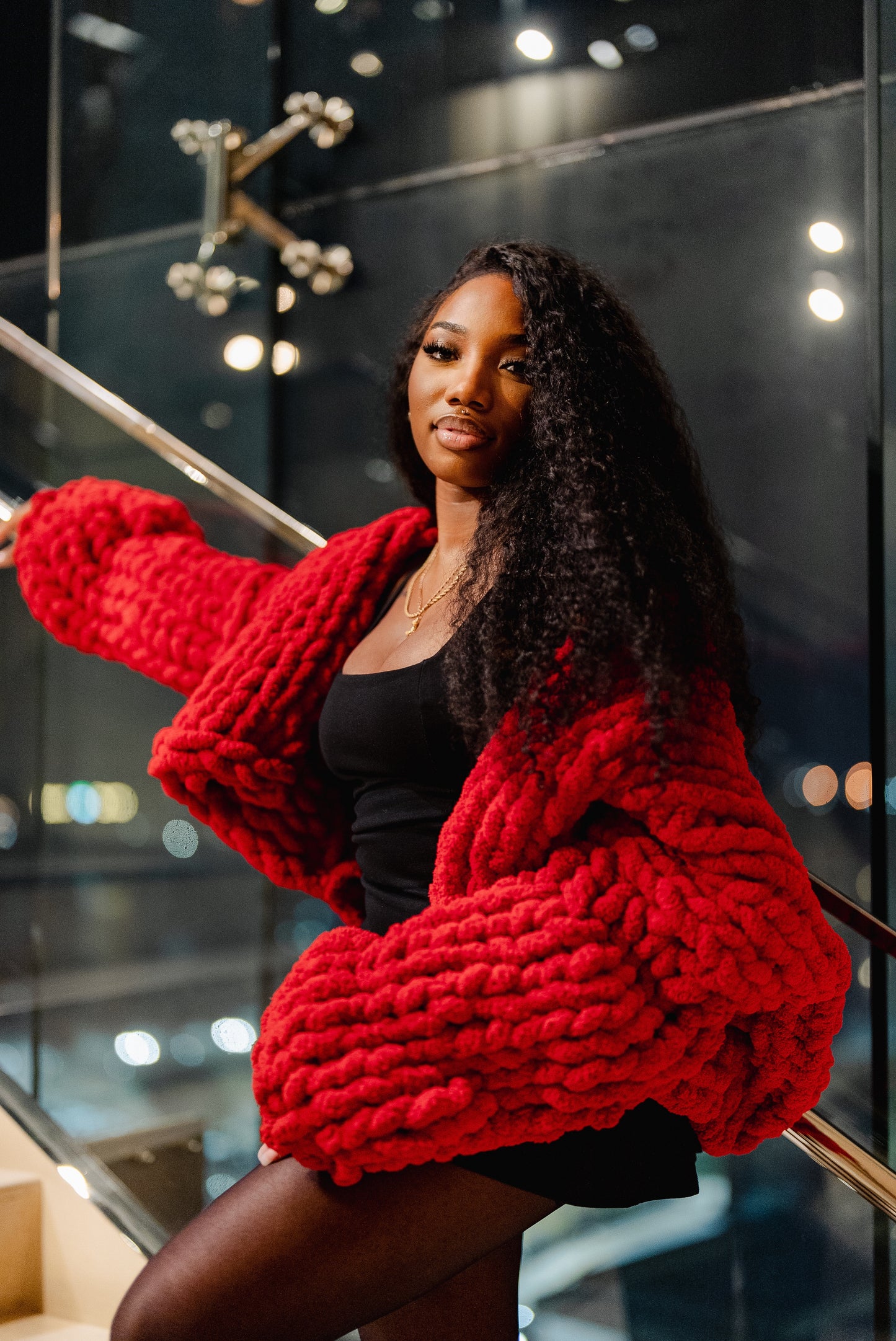 AMS HAND KNITTED SHORT CARDIGAN