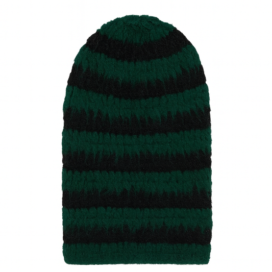 AMS striped green and black Sock beanie