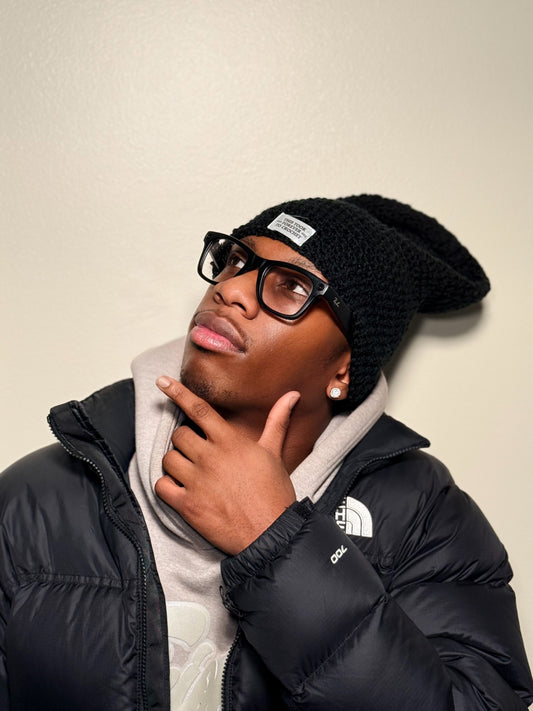 Midnight black beanie