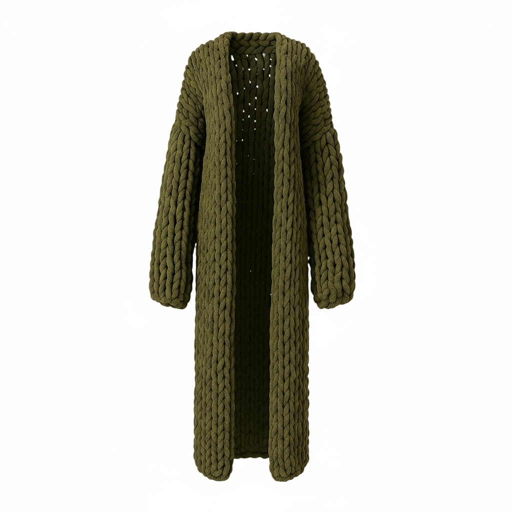 AMS oversized hand knitted long cardigan